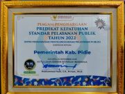 Ombudsman RI Anugerahi Predikat Kepatuhan Pelayanan Publik Untuk Pemkab Pidie
